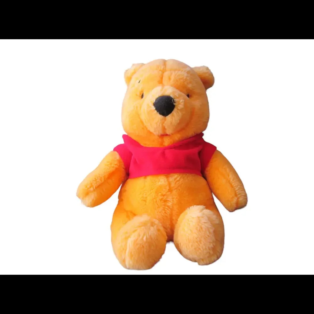 Winnie the Pooh 10" Stuffed Plush Animal Toy Solid Red Shirt Cuddly Yellow Bear
